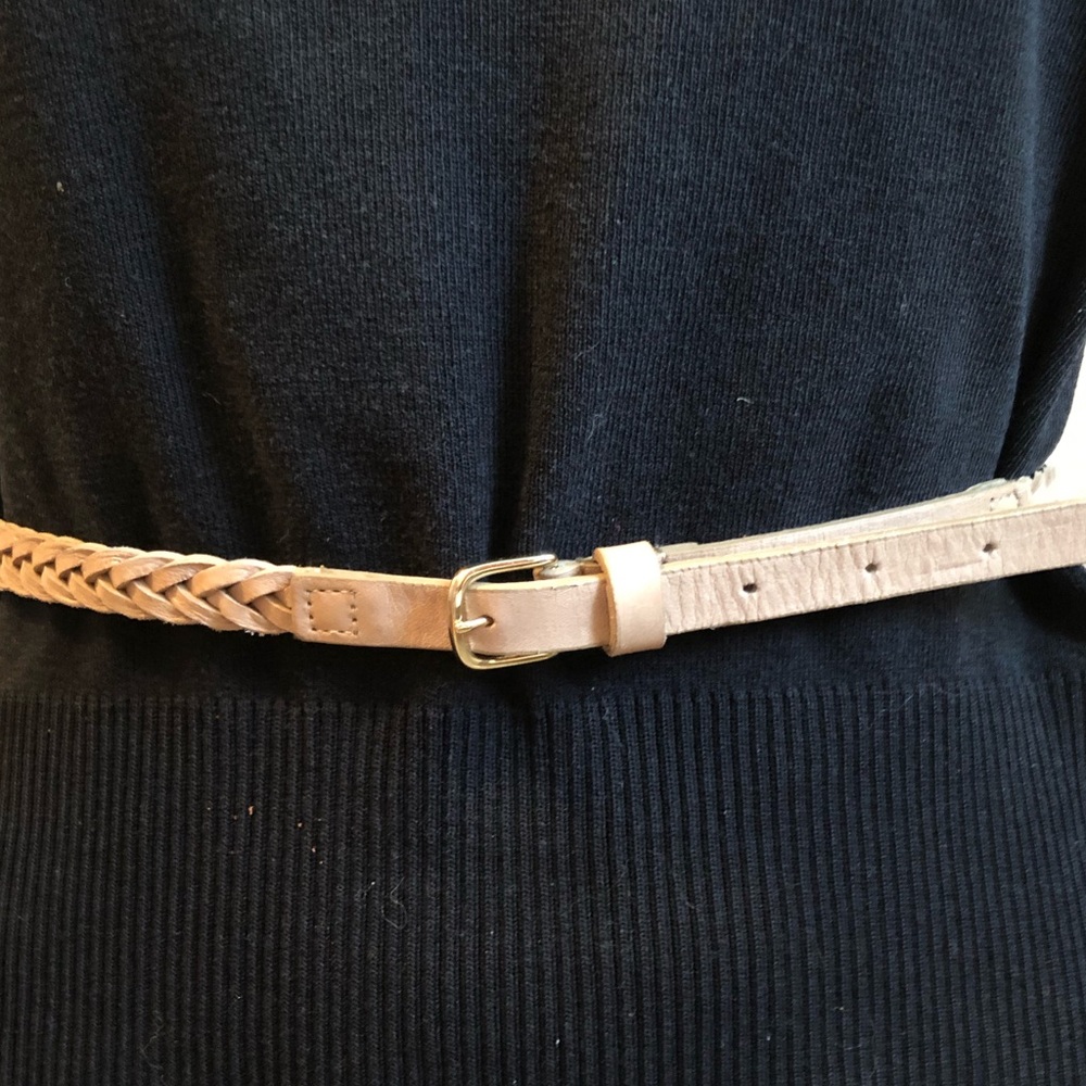 Talbots woven skinny leather belt